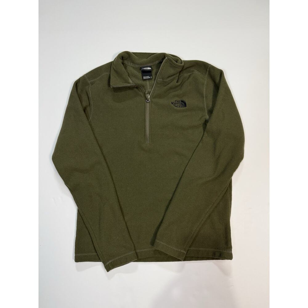 Olive Green The North Face Fleece Quarter- Zip Pullover Size M Men’s